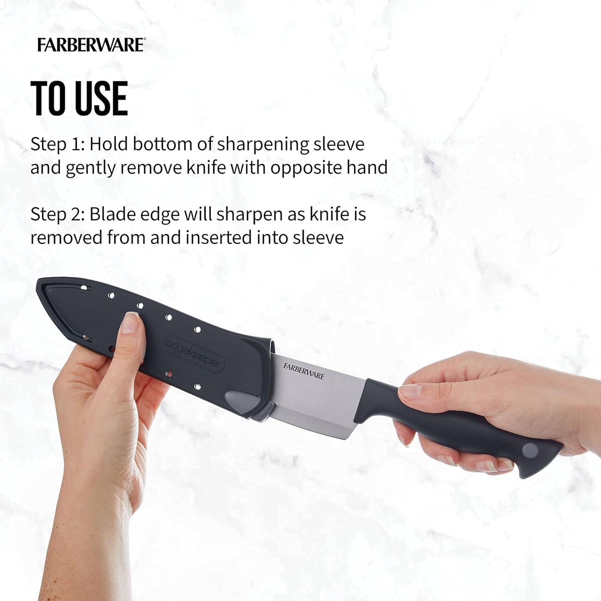 EdgeKeeper 6 Inch Chef Knife with Self-Sharpening Blade Cover, High-Carbon Stainless Steel Kitchen Knife for Slicing, Dicing, and Mincing