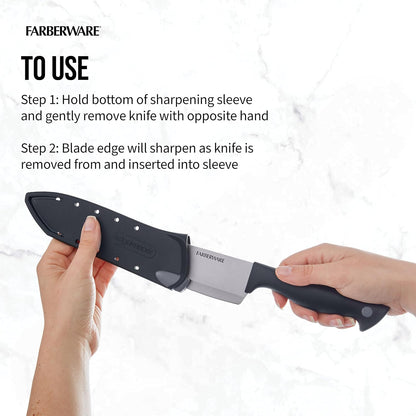 EdgeKeeper 6 Inch Chef Knife with Self-Sharpening Blade Cover, High-Carbon Stainless Steel Kitchen Knife for Slicing, Dicing, and Mincing