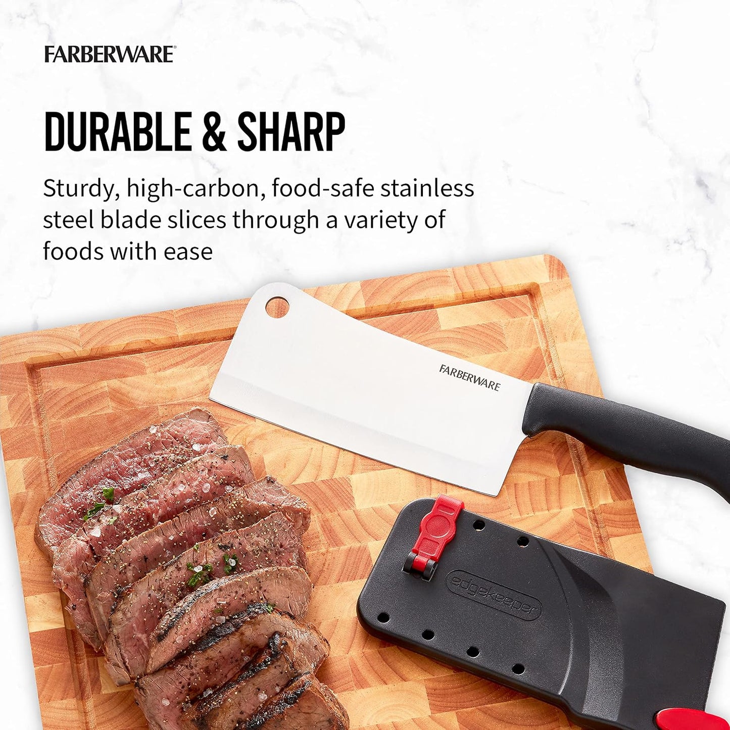 EdgeKeeper 6 Inch Chef Knife with Self-Sharpening Blade Cover, High-Carbon Stainless Steel Kitchen Knife for Slicing, Dicing, and Mincing