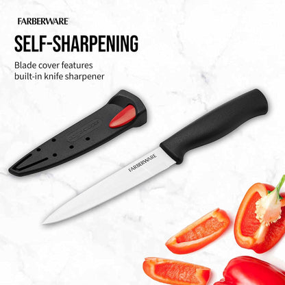 EdgeKeeper 6 Inch Chef Knife with Self-Sharpening Blade Cover, High-Carbon Stainless Steel Kitchen Knife for Slicing, Dicing, and Mincing