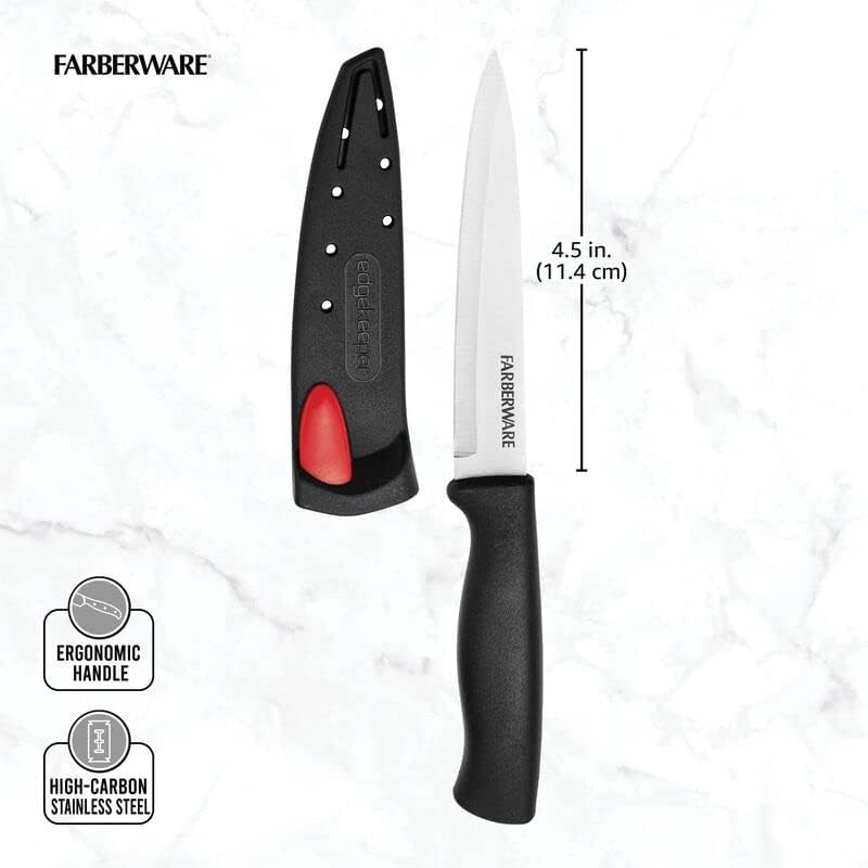 EdgeKeeper 6 Inch Chef Knife with Self-Sharpening Blade Cover, High-Carbon Stainless Steel Kitchen Knife for Slicing, Dicing, and Mincing