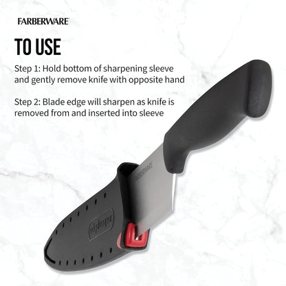 EdgeKeeper 6 Inch Chef Knife with Self-Sharpening Blade Cover, High-Carbon Stainless Steel Kitchen Knife for Slicing, Dicing, and Mincing