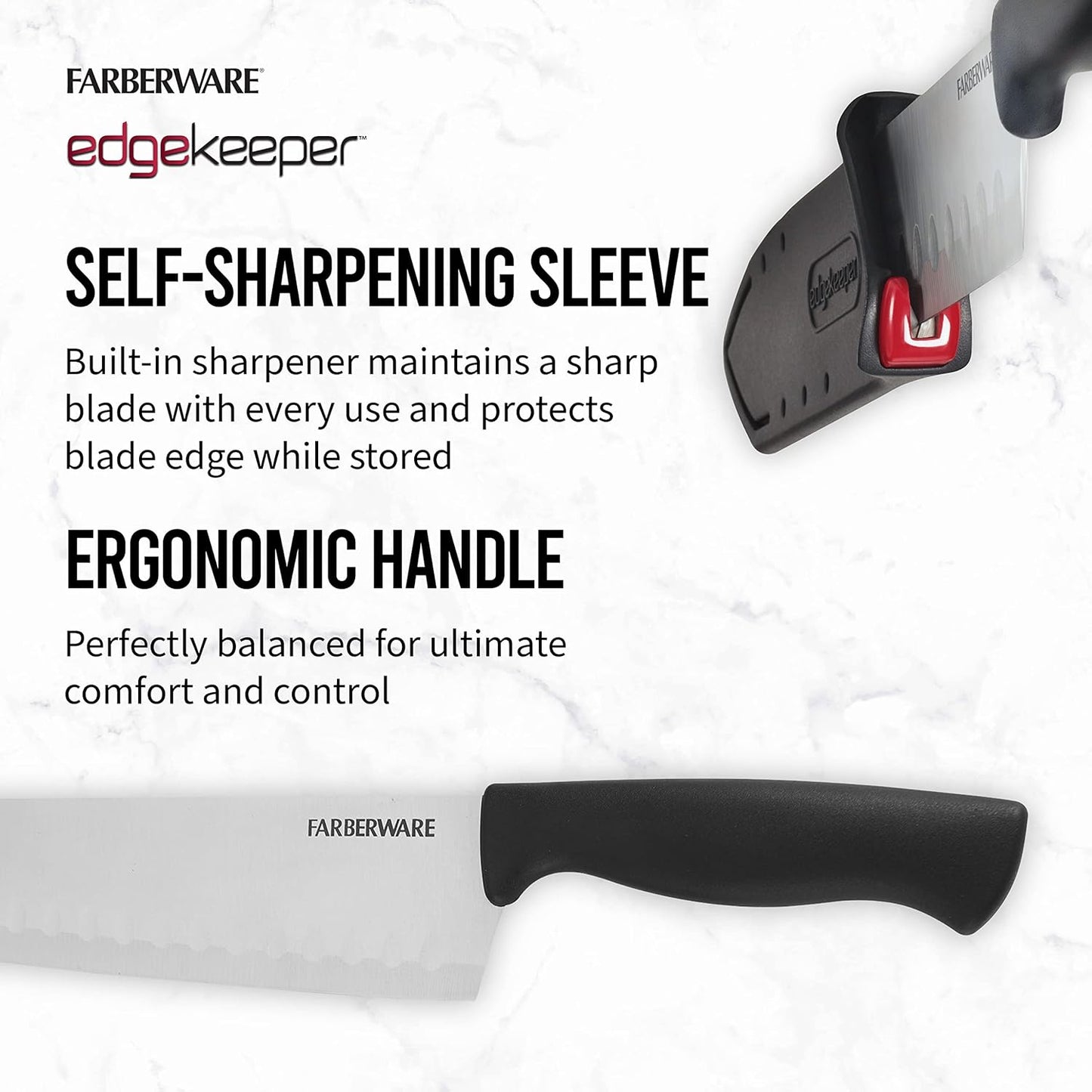 EdgeKeeper 6 Inch Chef Knife with Self-Sharpening Blade Cover, High-Carbon Stainless Steel Kitchen Knife for Slicing, Dicing, and Mincing