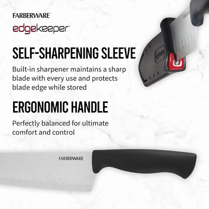 EdgeKeeper 6 Inch Chef Knife with Self-Sharpening Blade Cover, High-Carbon Stainless Steel Kitchen Knife for Slicing, Dicing, and Mincing