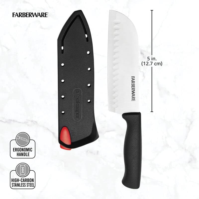 EdgeKeeper 6 Inch Chef Knife with Self-Sharpening Blade Cover, High-Carbon Stainless Steel Kitchen Knife for Slicing, Dicing, and Mincing