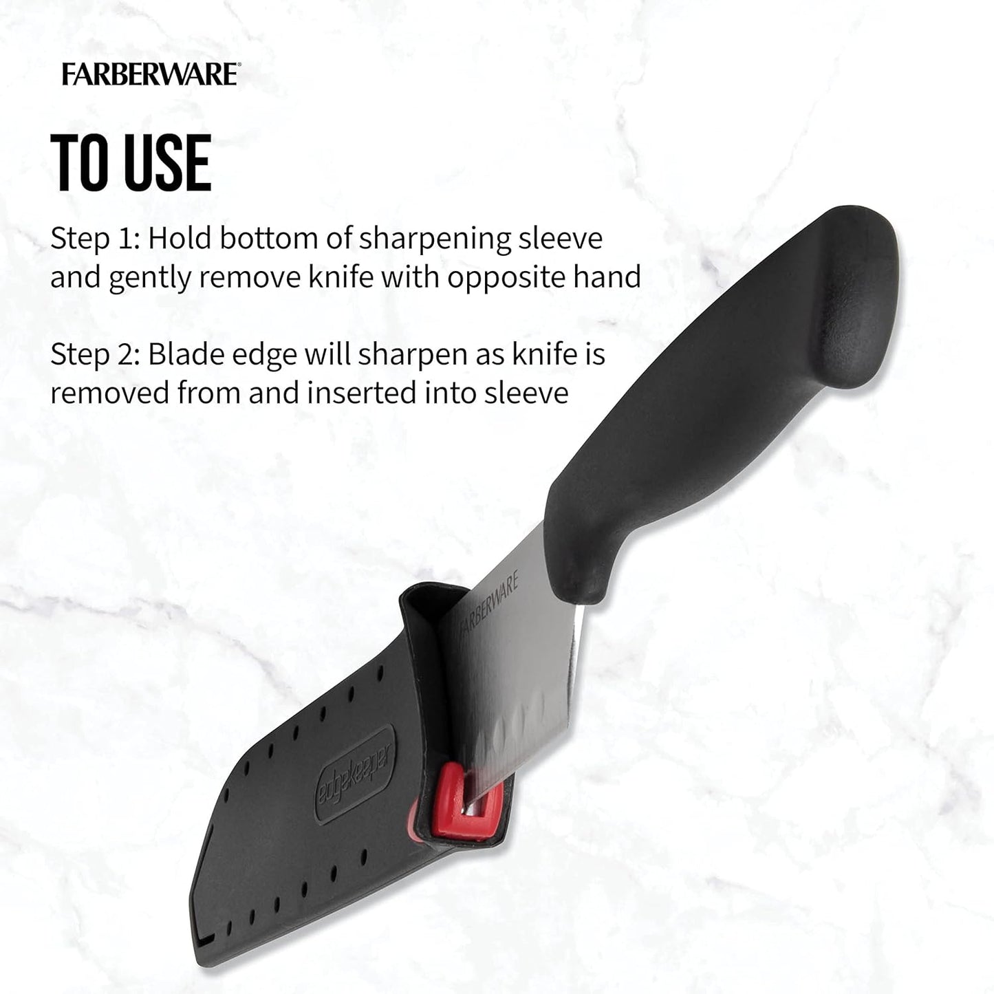 EdgeKeeper 6 Inch Chef Knife with Self-Sharpening Blade Cover, High-Carbon Stainless Steel Kitchen Knife for Slicing, Dicing, and Mincing