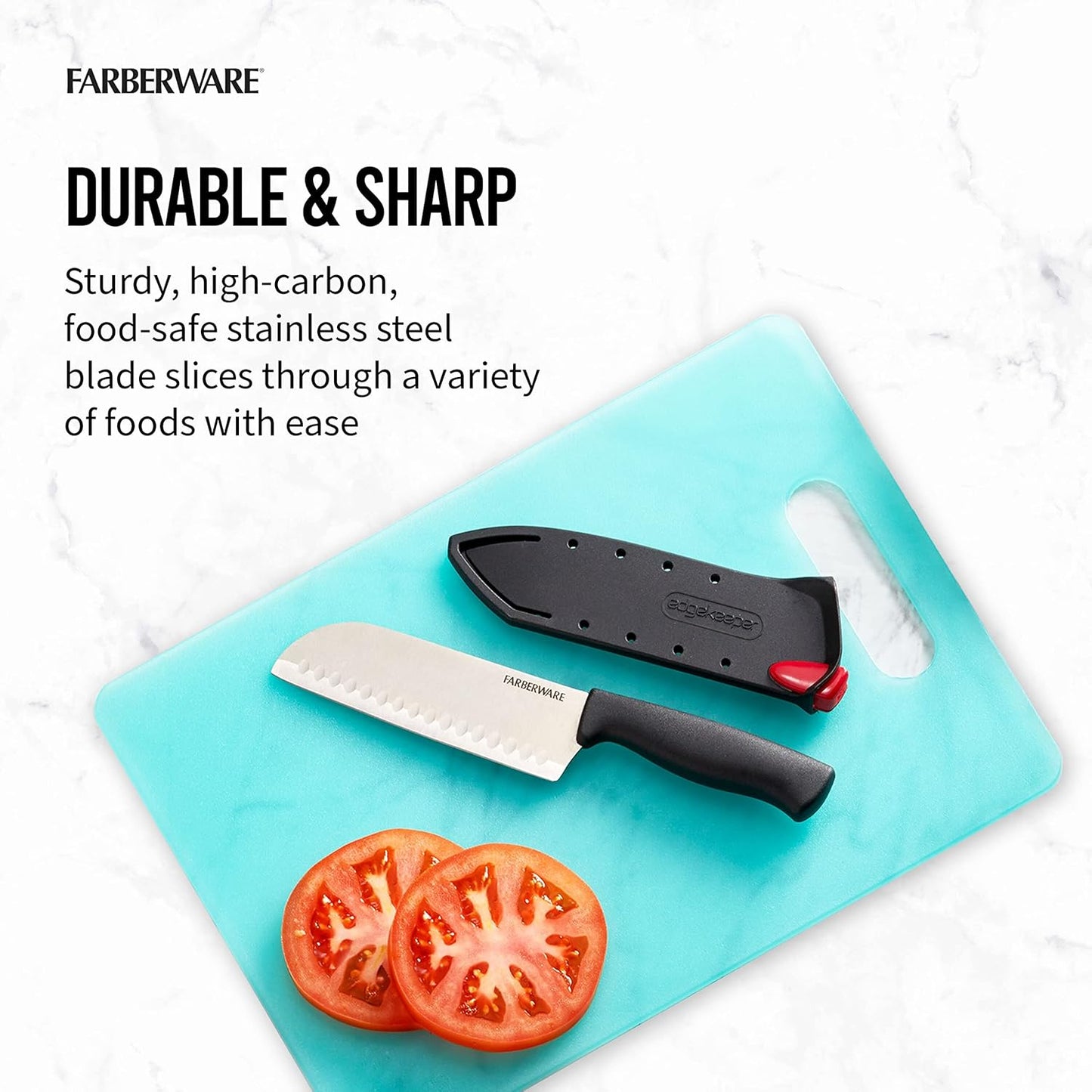 EdgeKeeper 6 Inch Chef Knife with Self-Sharpening Blade Cover, High-Carbon Stainless Steel Kitchen Knife for Slicing, Dicing, and Mincing