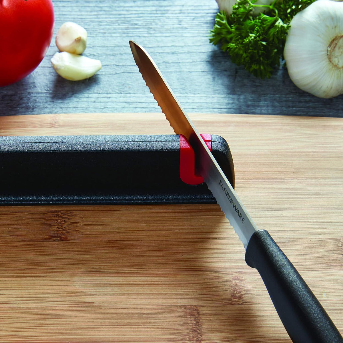 EdgeKeeper 6 Inch Chef Knife with Self-Sharpening Blade Cover, High-Carbon Stainless Steel Kitchen Knife for Slicing, Dicing, and Mincing