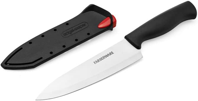 EdgeKeeper 6 Inch Chef Knife with Self-Sharpening Blade Cover, High-Carbon Stainless Steel Kitchen Knife for Slicing, Dicing, and Mincing