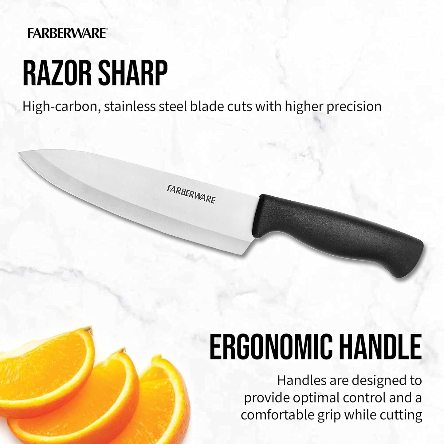 EdgeKeeper 6 Inch Chef Knife with Self-Sharpening Blade Cover, High-Carbon Stainless Steel Kitchen Knife for Slicing, Dicing, and Mincing