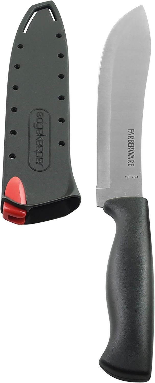 EdgeKeeper 6 Inch Chef Knife with Self-Sharpening Blade Cover, High-Carbon Stainless Steel Kitchen Knife for Slicing, Dicing, and Mincing