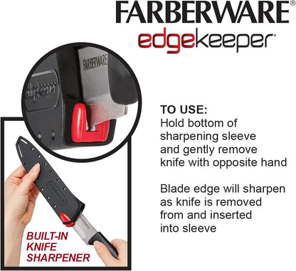 EdgeKeeper 6 Inch Chef Knife with Self-Sharpening Blade Cover, High-Carbon Stainless Steel Kitchen Knife for Slicing, Dicing, and Mincing