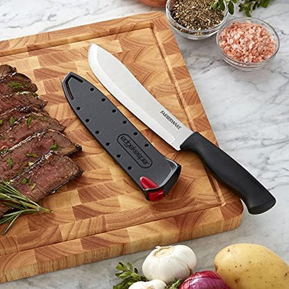 EdgeKeeper 6 Inch Chef Knife with Self-Sharpening Blade Cover, High-Carbon Stainless Steel Kitchen Knife for Slicing, Dicing, and Mincing