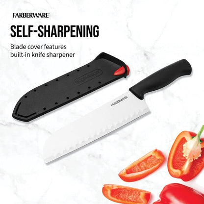EdgeKeeper 6 Inch Chef Knife with Self-Sharpening Blade Cover, High-Carbon Stainless Steel Kitchen Knife for Slicing, Dicing, and Mincing