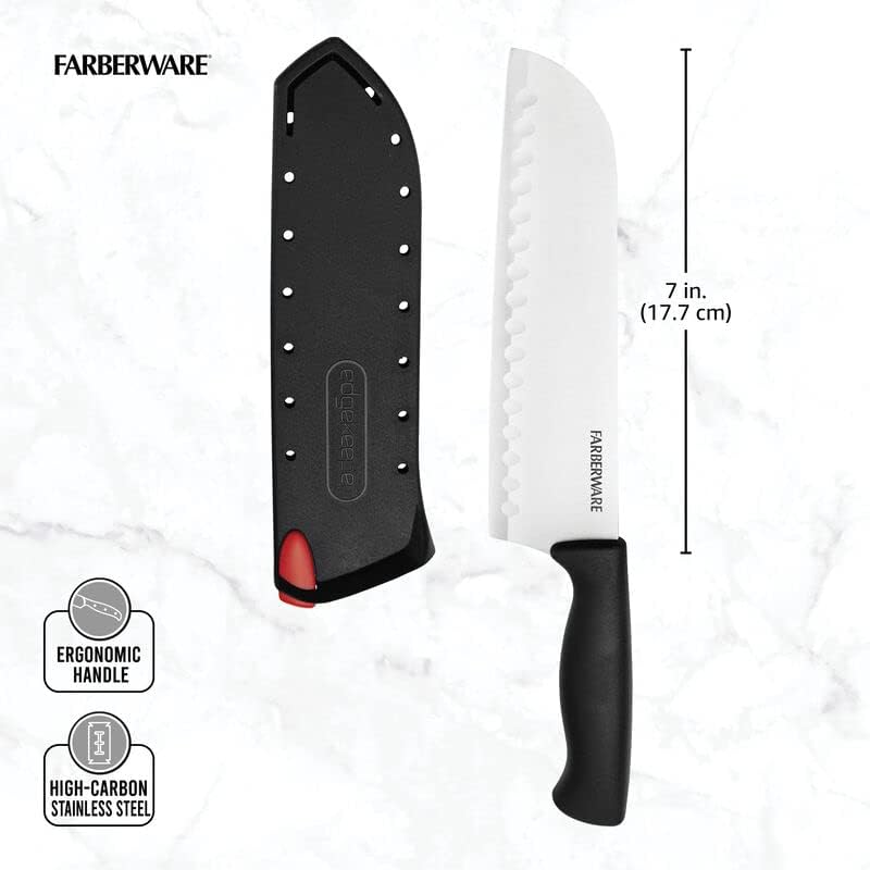 EdgeKeeper 6 Inch Chef Knife with Self-Sharpening Blade Cover, High-Carbon Stainless Steel Kitchen Knife for Slicing, Dicing, and Mincing