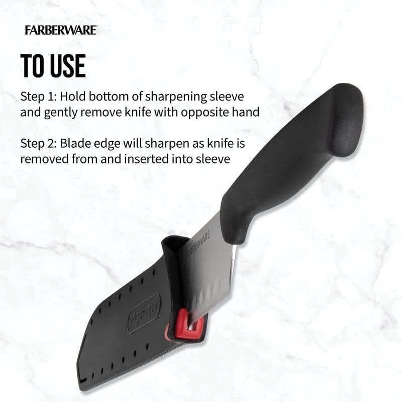 EdgeKeeper 6 Inch Chef Knife with Self-Sharpening Blade Cover, High-Carbon Stainless Steel Kitchen Knife for Slicing, Dicing, and Mincing