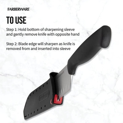 EdgeKeeper 6 Inch Chef Knife with Self-Sharpening Blade Cover, High-Carbon Stainless Steel Kitchen Knife for Slicing, Dicing, and Mincing