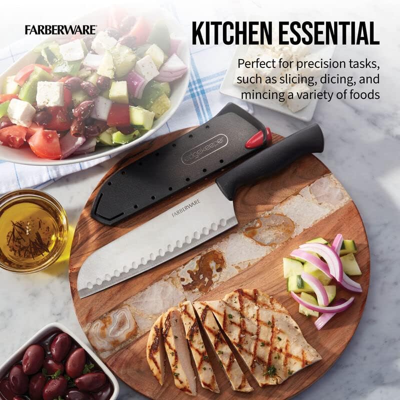 EdgeKeeper 6 Inch Chef Knife with Self-Sharpening Blade Cover, High-Carbon Stainless Steel Kitchen Knife for Slicing, Dicing, and Mincing