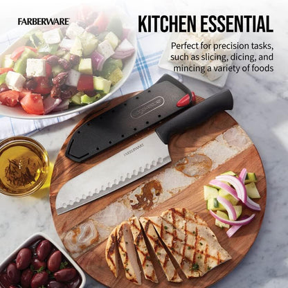 EdgeKeeper 6 Inch Chef Knife with Self-Sharpening Blade Cover, High-Carbon Stainless Steel Kitchen Knife for Slicing, Dicing, and Mincing