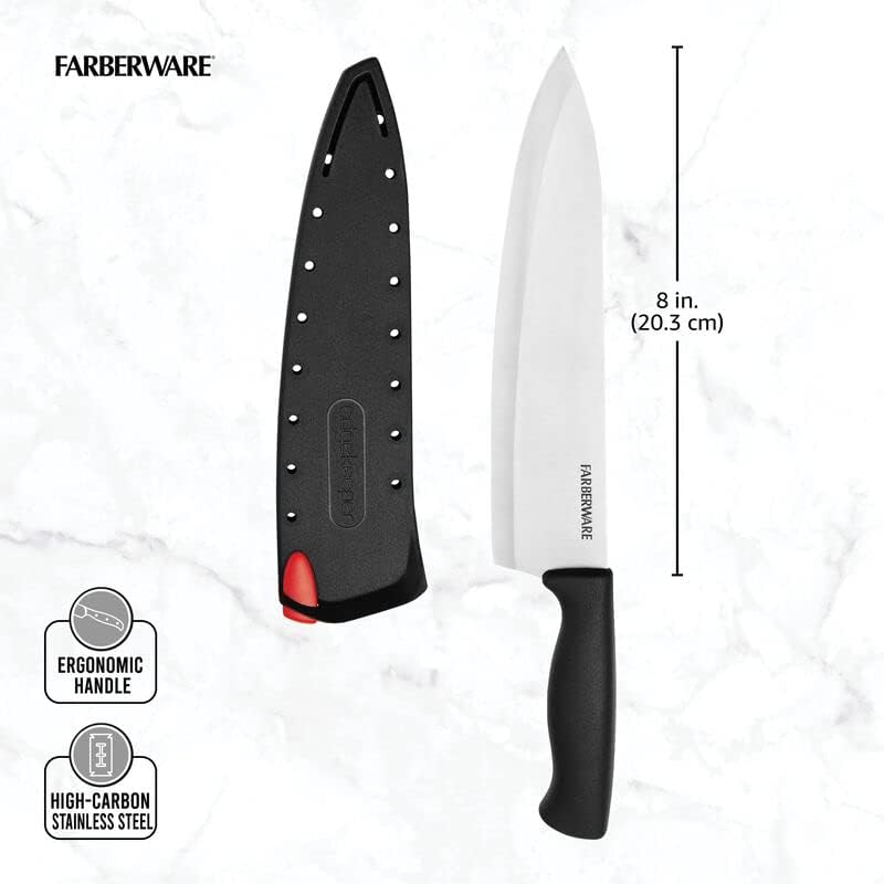 EdgeKeeper 6 Inch Chef Knife with Self-Sharpening Blade Cover, High-Carbon Stainless Steel Kitchen Knife for Slicing, Dicing, and Mincing