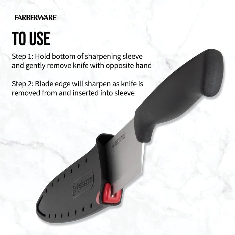 EdgeKeeper 6 Inch Chef Knife with Self-Sharpening Blade Cover, High-Carbon Stainless Steel Kitchen Knife for Slicing, Dicing, and Mincing