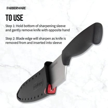 EdgeKeeper 6 Inch Chef Knife with Self-Sharpening Blade Cover, High-Carbon Stainless Steel Kitchen Knife for Slicing, Dicing, and Mincing