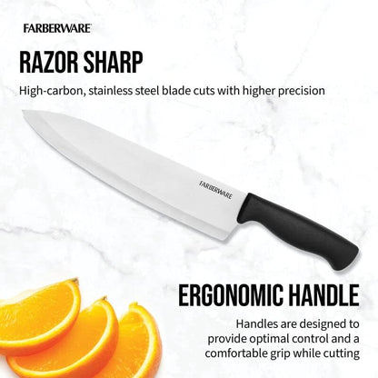 EdgeKeeper 6 Inch Chef Knife with Self-Sharpening Blade Cover, High-Carbon Stainless Steel Kitchen Knife for Slicing, Dicing, and Mincing