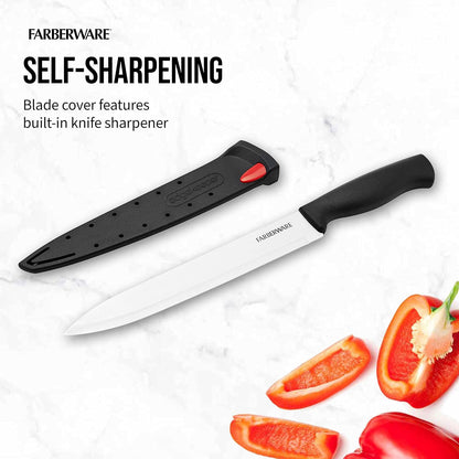 EdgeKeeper 6 Inch Chef Knife with Self-Sharpening Blade Cover, High-Carbon Stainless Steel Kitchen Knife for Slicing, Dicing, and Mincing