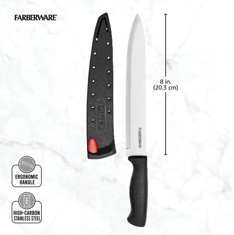EdgeKeeper 6 Inch Chef Knife with Self-Sharpening Blade Cover, High-Carbon Stainless Steel Kitchen Knife for Slicing, Dicing, and Mincing