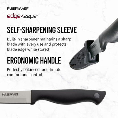 EdgeKeeper 6 Inch Chef Knife with Self-Sharpening Blade Cover, High-Carbon Stainless Steel Kitchen Knife for Slicing, Dicing, and Mincing