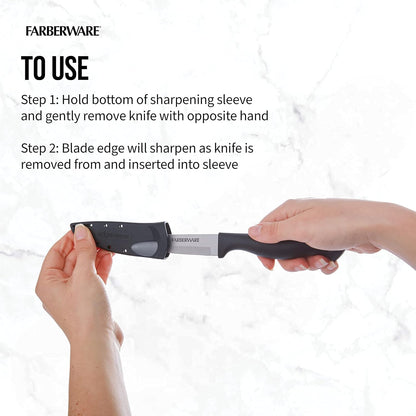 EdgeKeeper 6 Inch Chef Knife with Self-Sharpening Blade Cover, High-Carbon Stainless Steel Kitchen Knife for Slicing, Dicing, and Mincing
