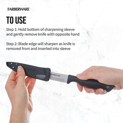 EdgeKeeper 6 Inch Chef Knife with Self-Sharpening Blade Cover, High-Carbon Stainless Steel Kitchen Knife for Slicing, Dicing, and Mincing