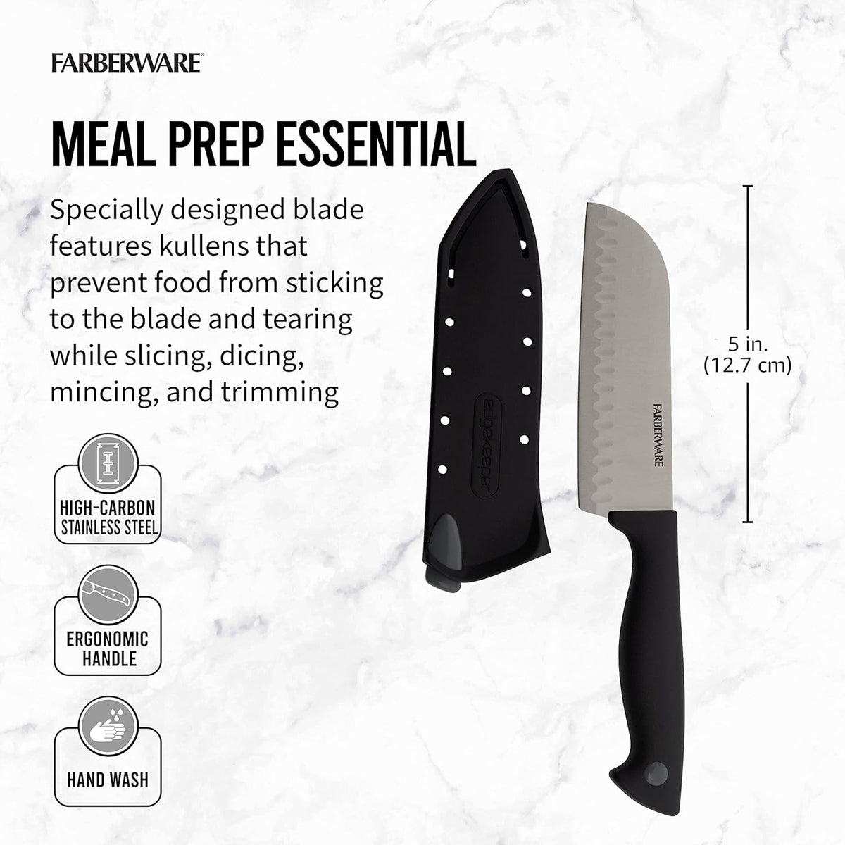 EdgeKeeper 6 Inch Chef Knife with Self-Sharpening Blade Cover, High-Carbon Stainless Steel Kitchen Knife for Slicing, Dicing, and Mincing