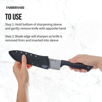 EdgeKeeper 6 Inch Chef Knife with Self-Sharpening Blade Cover, High-Carbon Stainless Steel Kitchen Knife for Slicing, Dicing, and Mincing