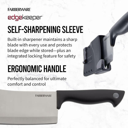EdgeKeeper 6 Inch Chef Knife with Self-Sharpening Blade Cover, High-Carbon Stainless Steel Kitchen Knife for Slicing, Dicing, and Mincing