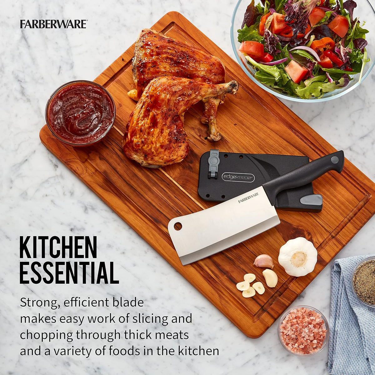 EdgeKeeper 6 Inch Chef Knife with Self-Sharpening Blade Cover, High-Carbon Stainless Steel Kitchen Knife for Slicing, Dicing, and Mincing