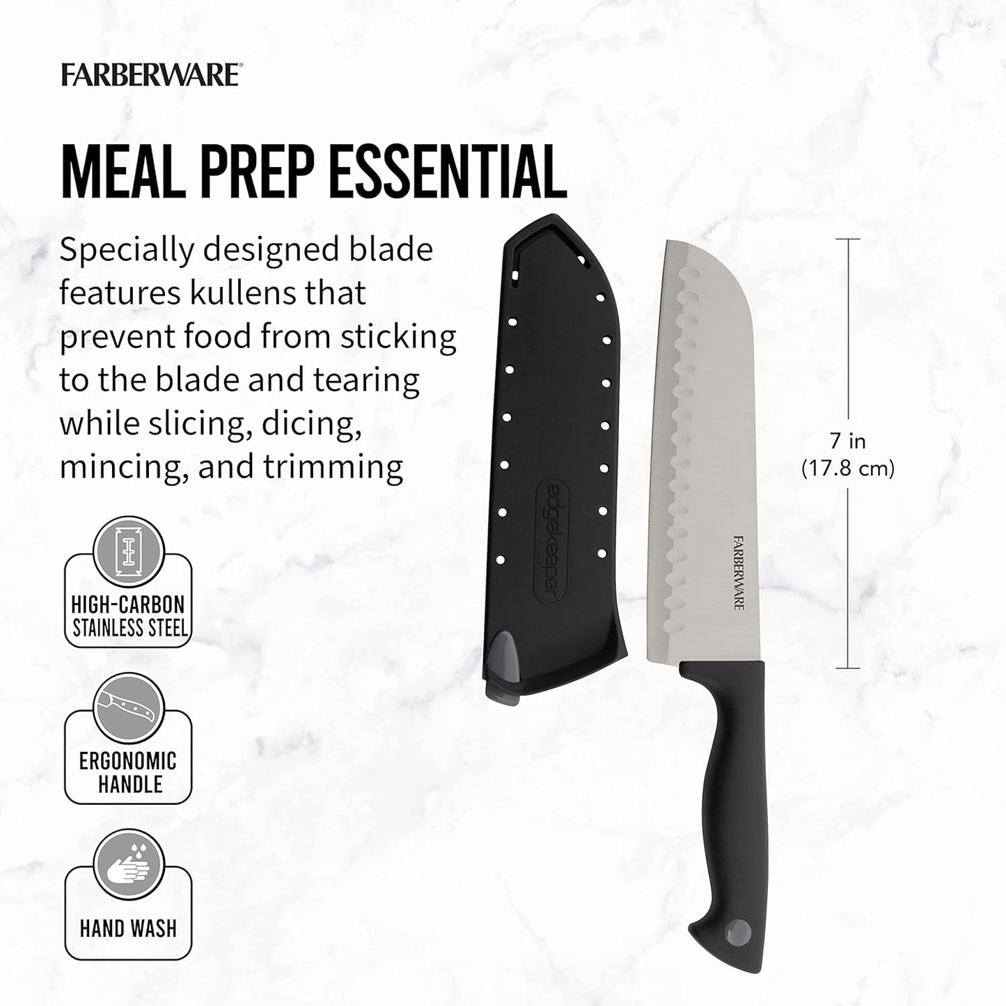 EdgeKeeper 6 Inch Chef Knife with Self-Sharpening Blade Cover, High-Carbon Stainless Steel Kitchen Knife for Slicing, Dicing, and Mincing