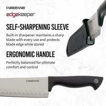 EdgeKeeper 6 Inch Chef Knife with Self-Sharpening Blade Cover, High-Carbon Stainless Steel Kitchen Knife for Slicing, Dicing, and Mincing