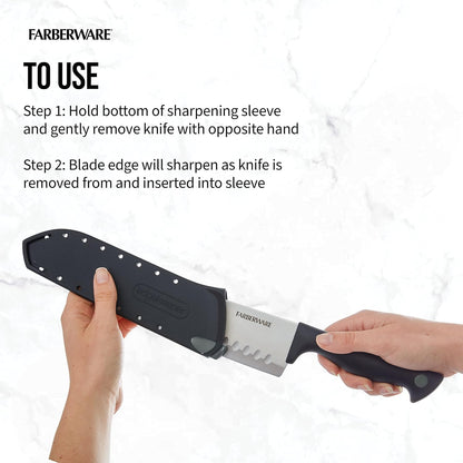 EdgeKeeper 6 Inch Chef Knife with Self-Sharpening Blade Cover, High-Carbon Stainless Steel Kitchen Knife for Slicing, Dicing, and Mincing