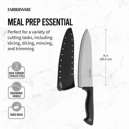 EdgeKeeper 6 Inch Chef Knife with Self-Sharpening Blade Cover, High-Carbon Stainless Steel Kitchen Knife for Slicing, Dicing, and Mincing
