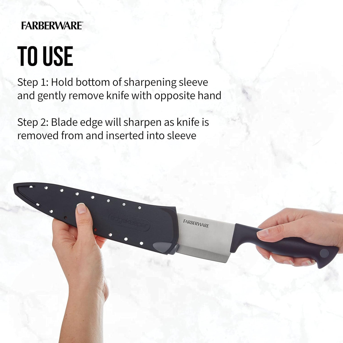 EdgeKeeper 6 Inch Chef Knife with Self-Sharpening Blade Cover, High-Carbon Stainless Steel Kitchen Knife for Slicing, Dicing, and Mincing