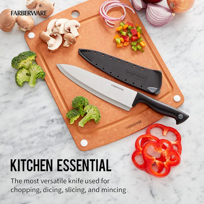 EdgeKeeper 6 Inch Chef Knife with Self-Sharpening Blade Cover, High-Carbon Stainless Steel Kitchen Knife for Slicing, Dicing, and Mincing