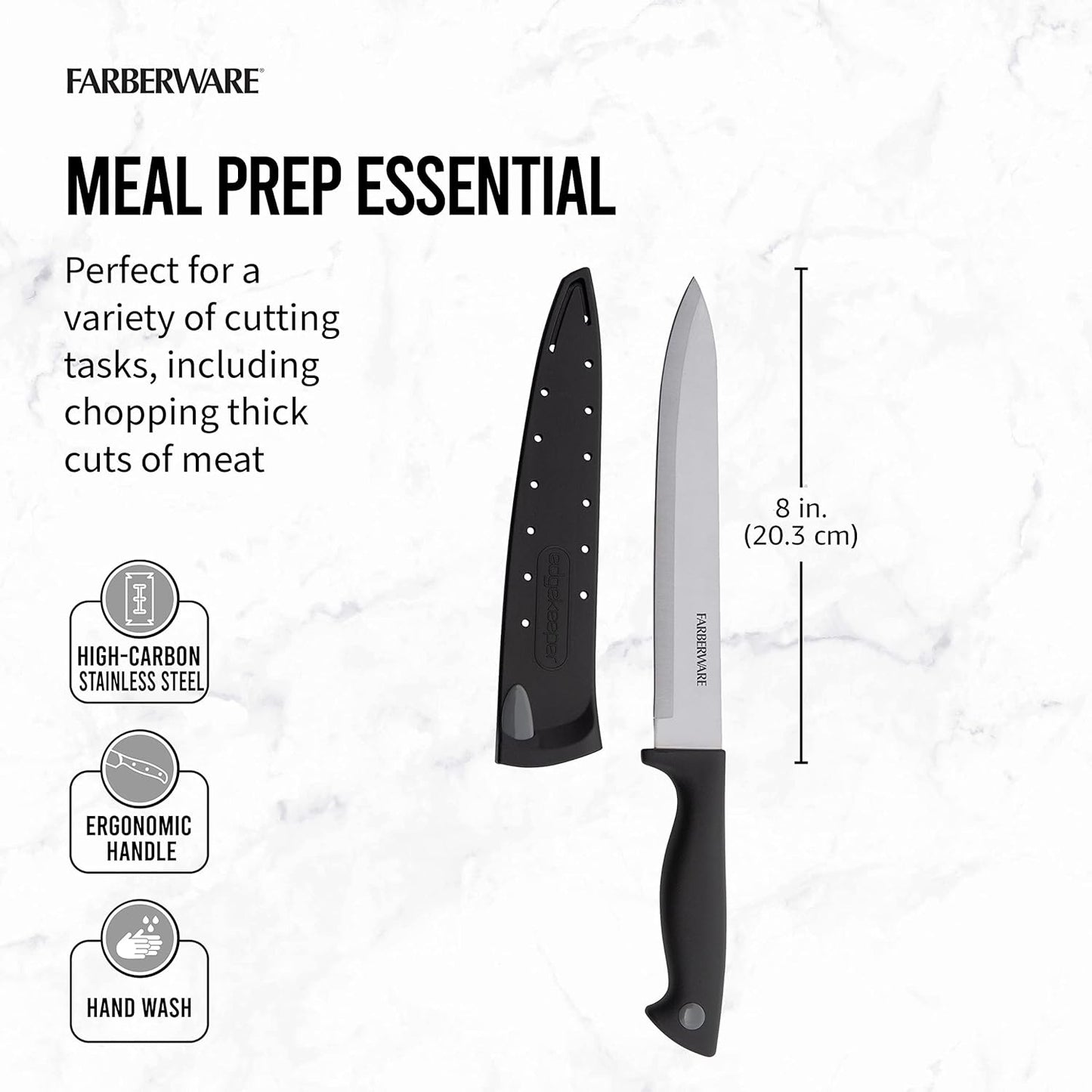 EdgeKeeper 6 Inch Chef Knife with Self-Sharpening Blade Cover, High-Carbon Stainless Steel Kitchen Knife for Slicing, Dicing, and Mincing