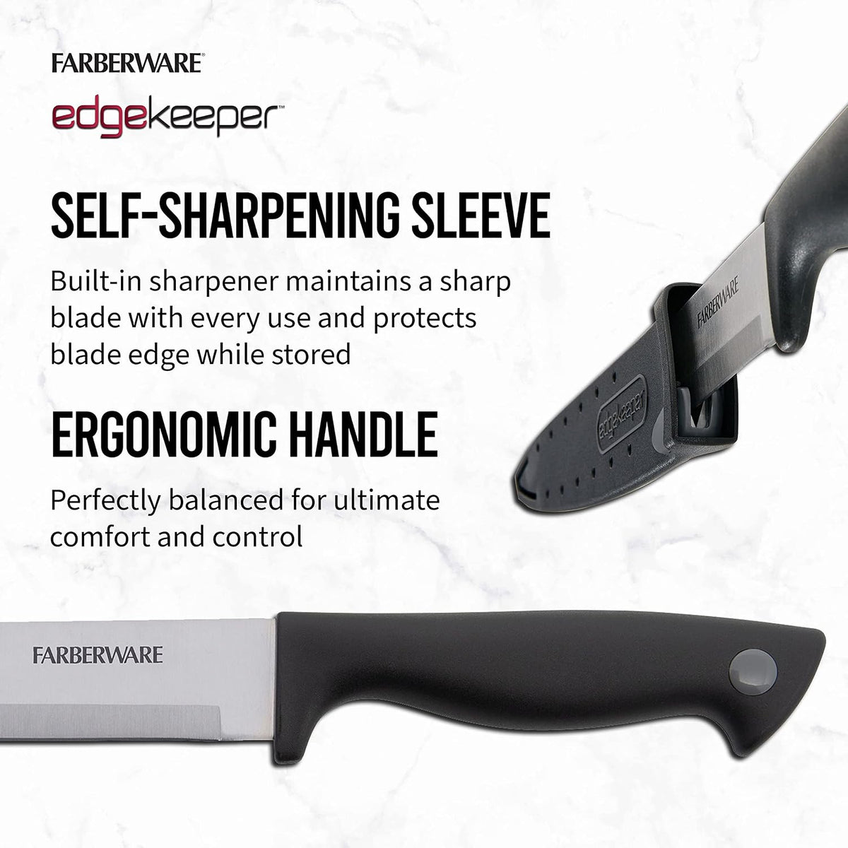 EdgeKeeper 6 Inch Chef Knife with Self-Sharpening Blade Cover, High-Carbon Stainless Steel Kitchen Knife for Slicing, Dicing, and Mincing