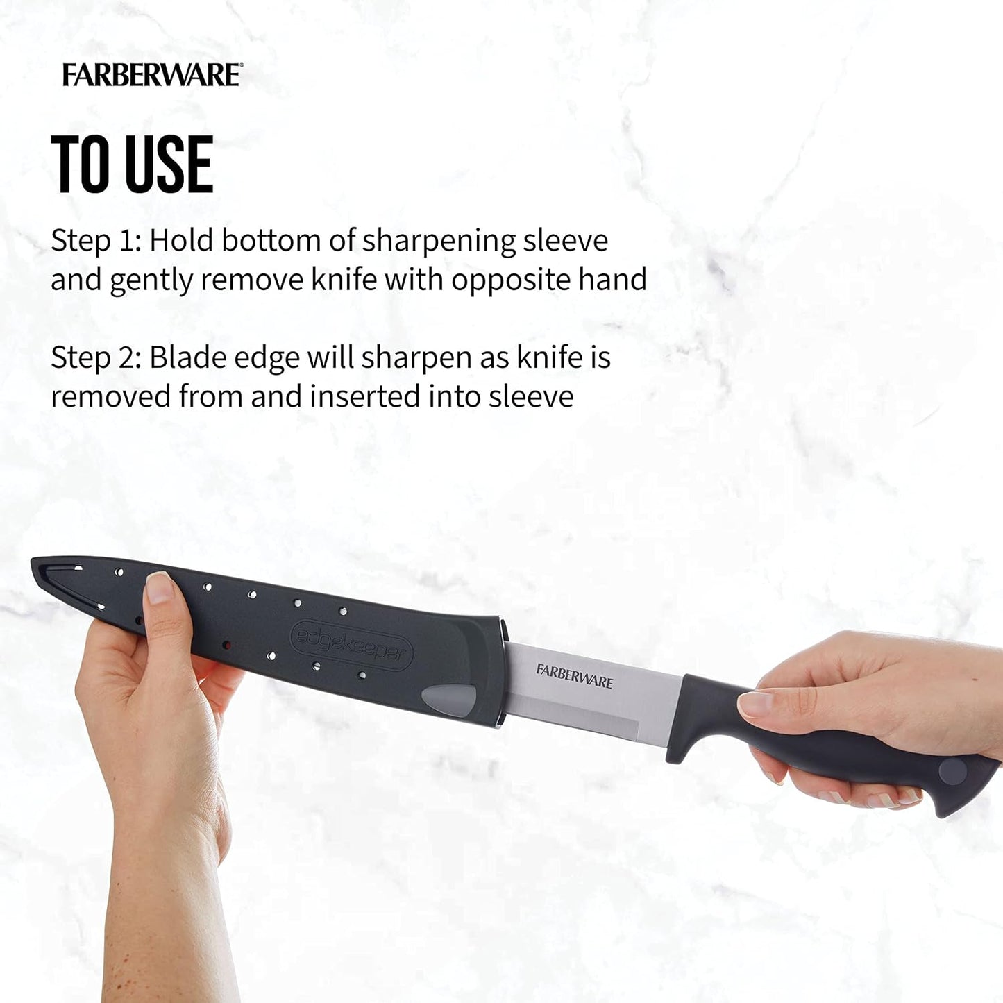 EdgeKeeper 6 Inch Chef Knife with Self-Sharpening Blade Cover, High-Carbon Stainless Steel Kitchen Knife for Slicing, Dicing, and Mincing