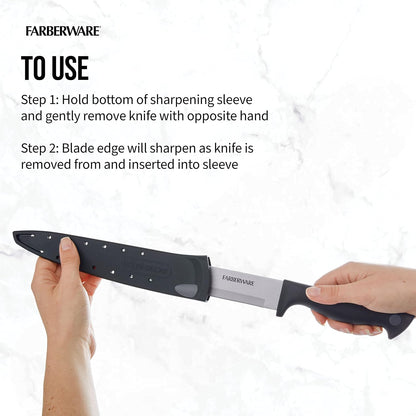 EdgeKeeper 6 Inch Chef Knife with Self-Sharpening Blade Cover, High-Carbon Stainless Steel Kitchen Knife for Slicing, Dicing, and Mincing