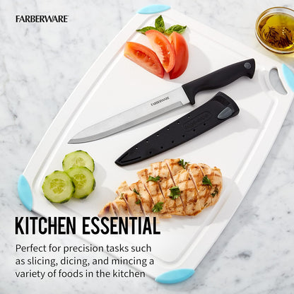 EdgeKeeper 6 Inch Chef Knife with Self-Sharpening Blade Cover, High-Carbon Stainless Steel Kitchen Knife for Slicing, Dicing, and Mincing