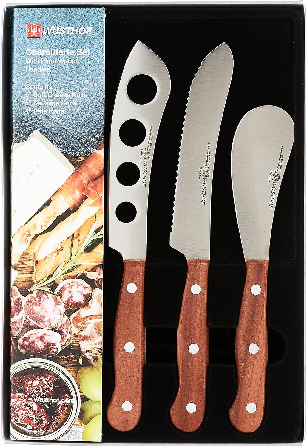 WÜSTHOF 3-Piece Plum Wood Charcuterie Set