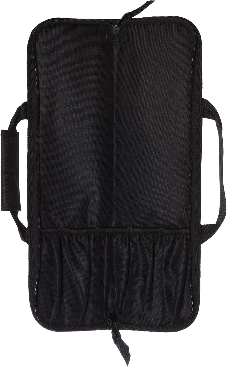 5 Pocket Knife Roll Bag Bi-Fold (Black) with 5pc. (Black) Knife Edge Guards, Durable Nylon/Polyester Blend, Perfect for the Busy Chef