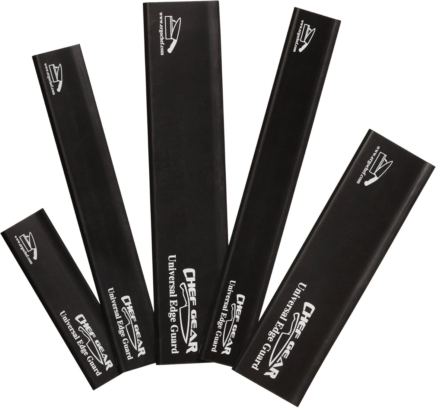 5 Pocket Knife Roll Bag Bi-Fold (Black) with 5pc. (Black) Knife Edge Guards, Durable Nylon/Polyester Blend, Perfect for the Busy Chef